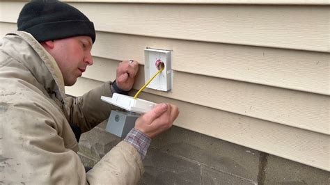 how to install siding around electrical boxes|recessed vinyl siding outlet box.